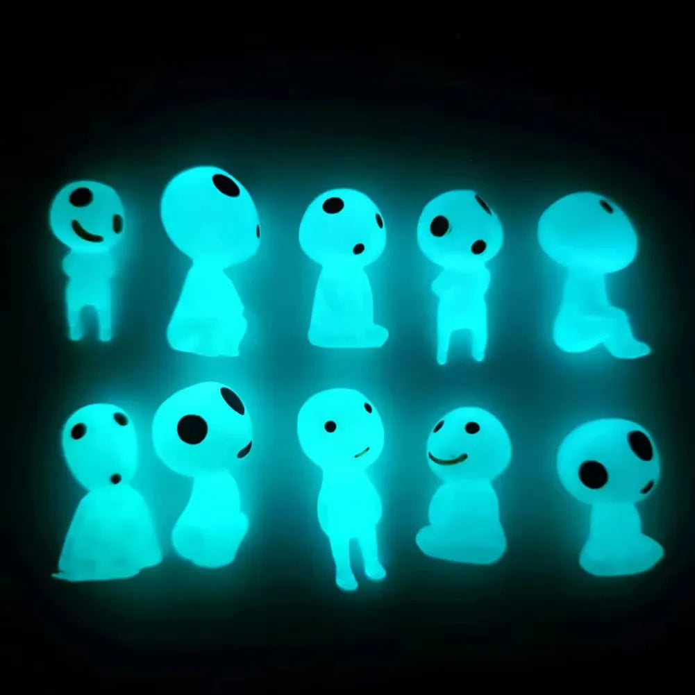 10pcs Luminous Ghost Micro Landscape Accessories Outdoor Miniature Decor Glow in Dark Tree Elves Fairy Garden Decoration
