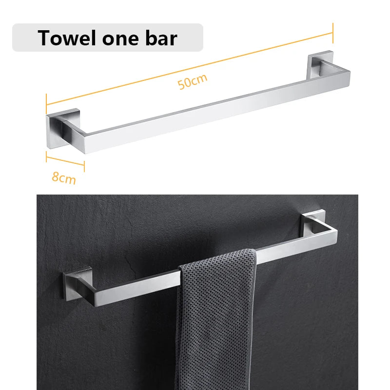 Bathroom Hardware Set Bathroom Accessories Black Robe Hook Towel Rail Bar Rack Bar Shelf Tissue Paper Holder Toothbrush Holder