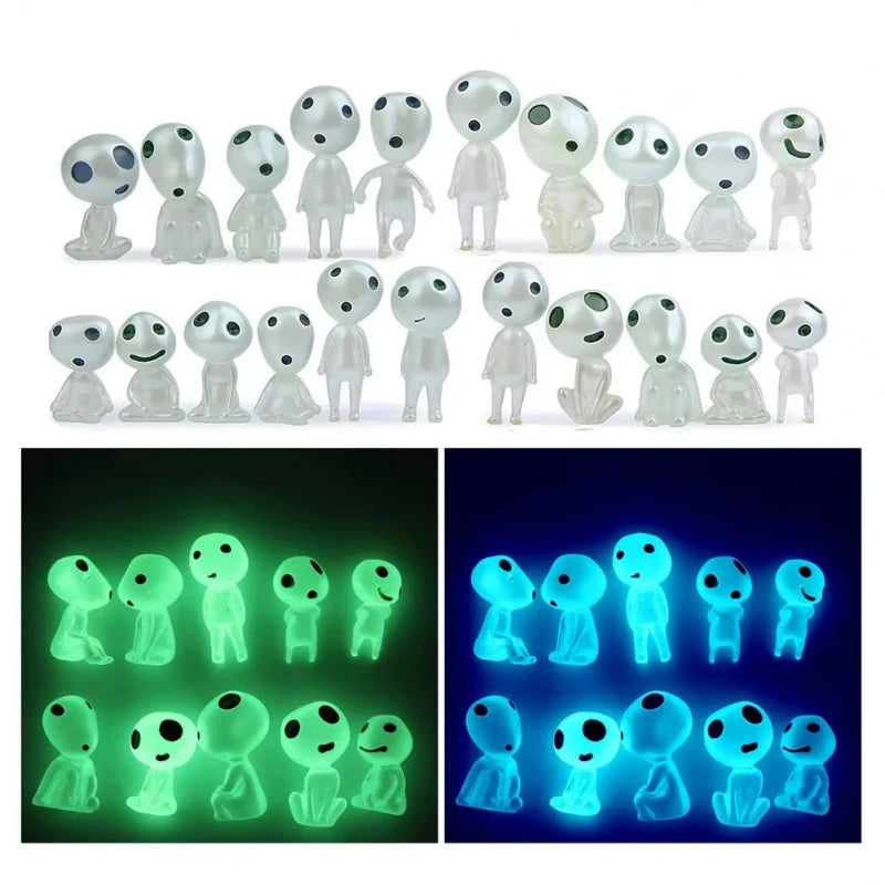 10pcs Luminous Ghost Micro Landscape Accessories Outdoor Miniature Decor Glow in Dark Tree Elves Fairy Garden Decoration