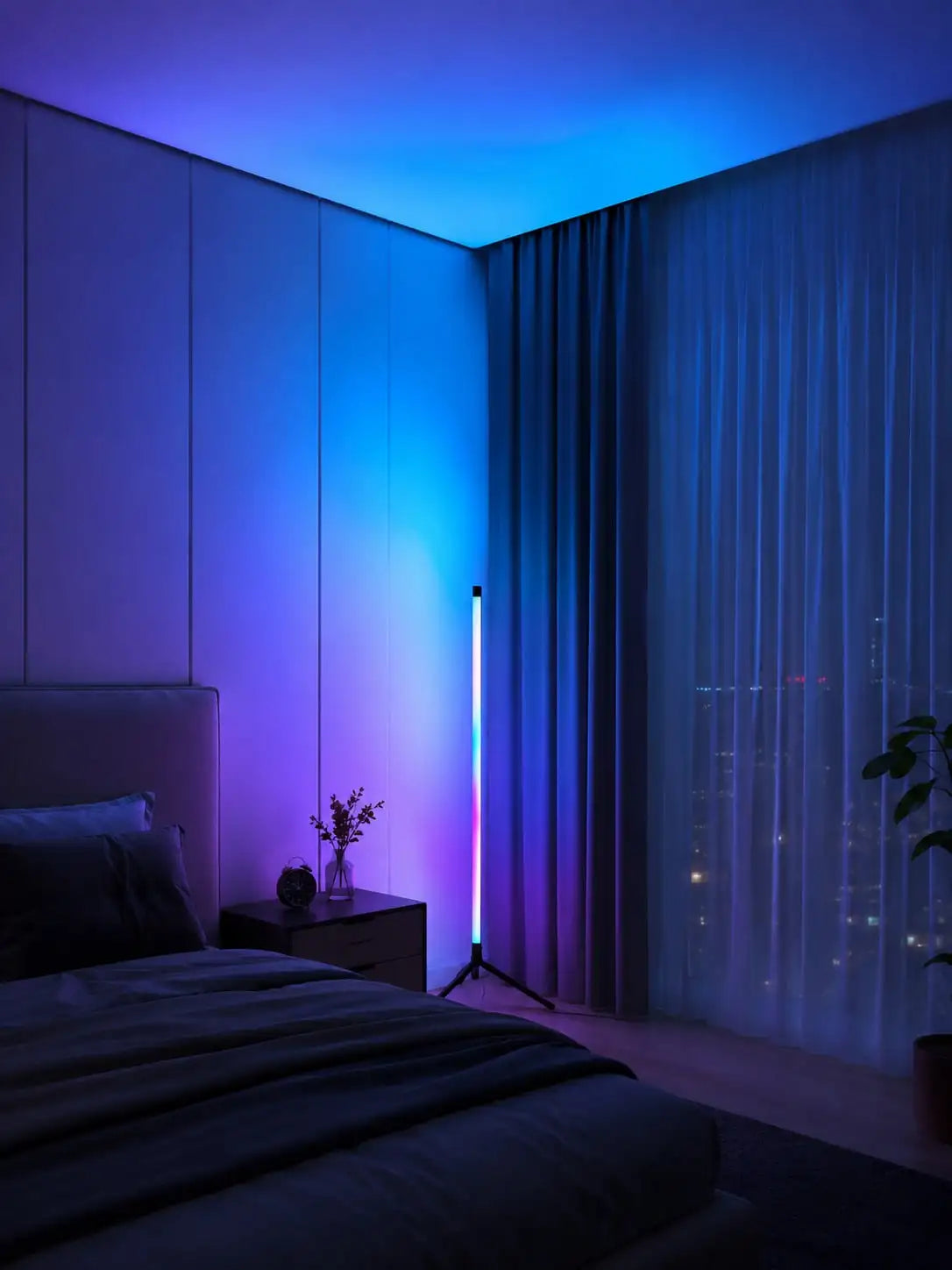 1pc LED RGB Mood Floor Lamp With Remote, Standing Light For Bedroom, Game Room And Home Party Decor