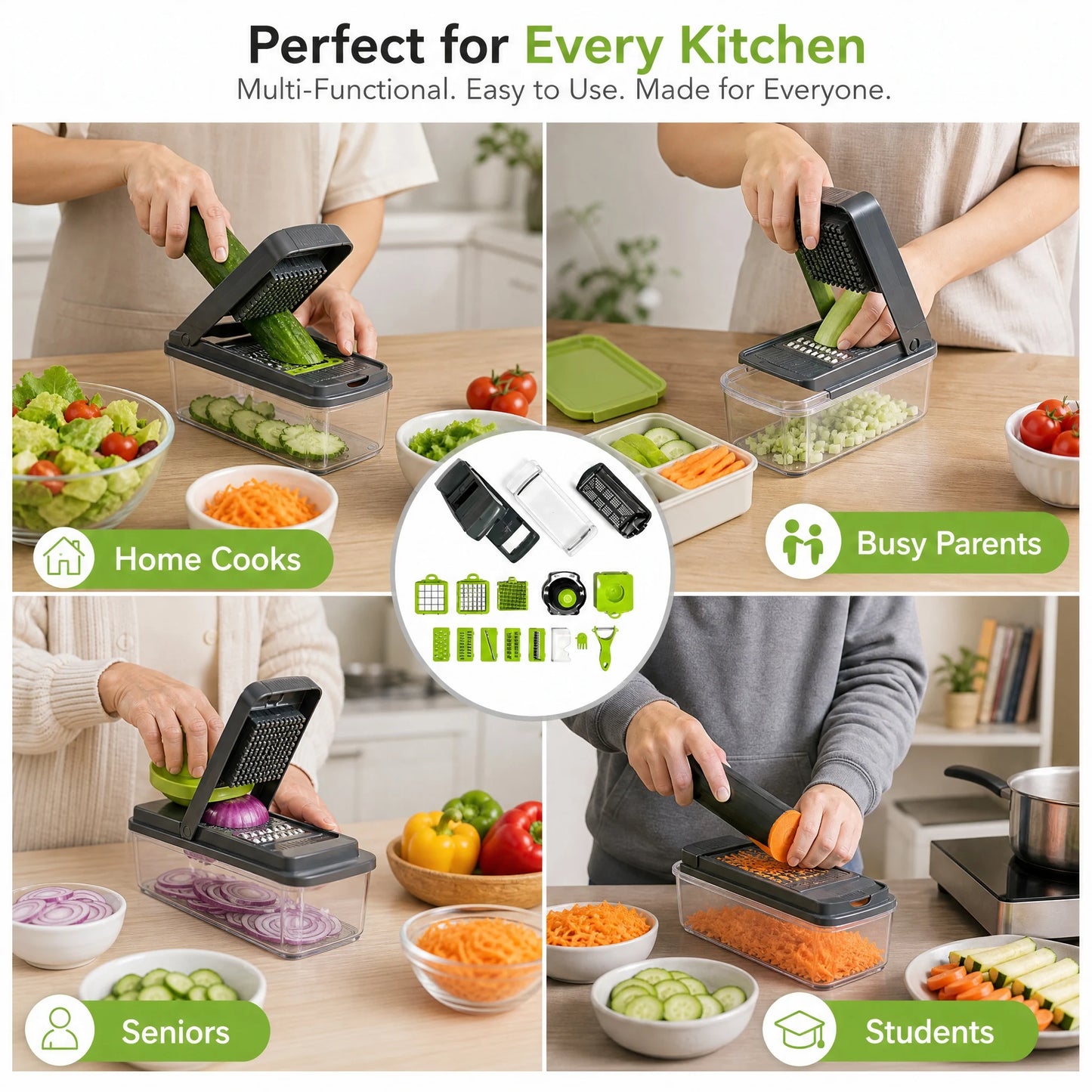 Valentine's Gift Safe Hand Guard Vegetable Cutter, for Cooking Together. 33x12cm, Shows Your Care