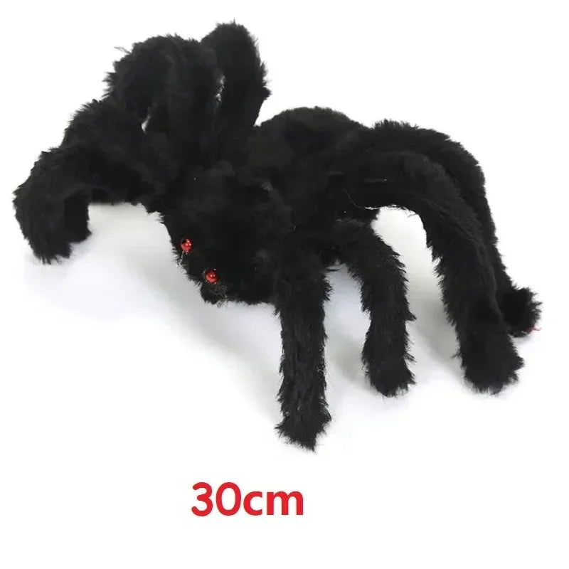 3/2/1pcs Halloween Decor Giant Black Plush Spider Halloween Party Bar Haunted House Horror Props Outdoor Scary Large Spiders