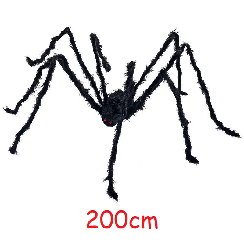 3/2/1pcs Halloween Decor Giant Black Plush Spider Halloween Party Bar Haunted House Horror Props Outdoor Scary Large Spiders