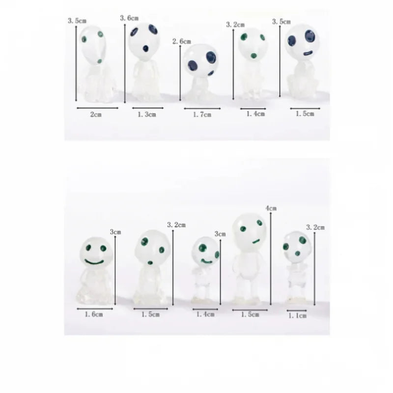 10pcs Luminous Ghost Micro Landscape Accessories Outdoor Miniature Decor Glow in Dark Tree Elves Fairy Garden Decoration