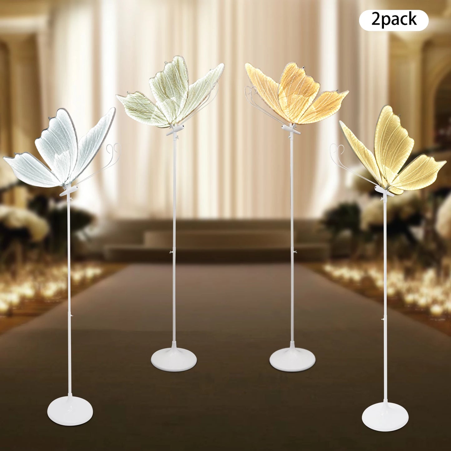 48W LED strip light LED 2pcs Wedding ButterflyFloor Lamp Hanging Light Romantic Hanging Wedding Butterfly Decoration Props