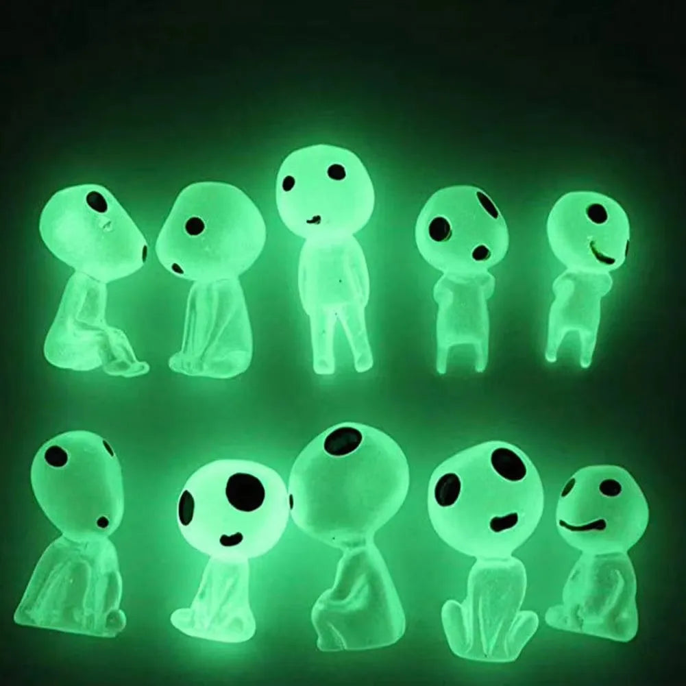 10pcs Luminous Ghost Micro Landscape Accessories Outdoor Miniature Decor Glow in Dark Tree Elves Fairy Garden Decoration