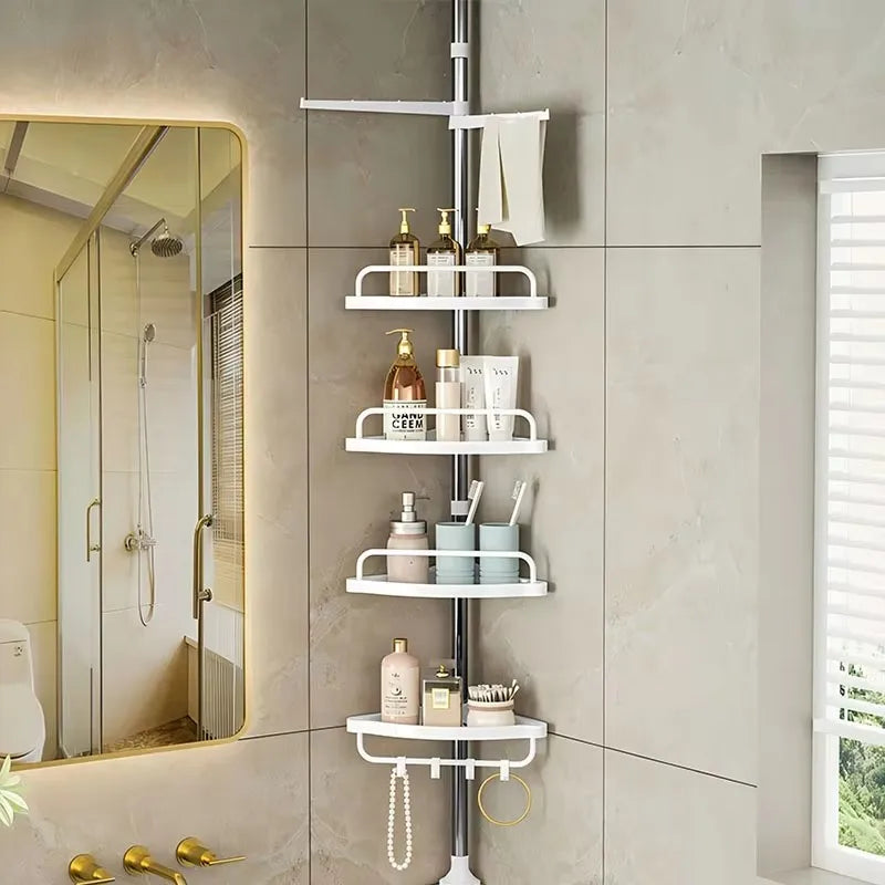 1 Piece Corner Shower Bar - Shower Bar Organizer, Floor Standing Shower Towel Rack Corner Waterproof, Suitable for Bedrooms
