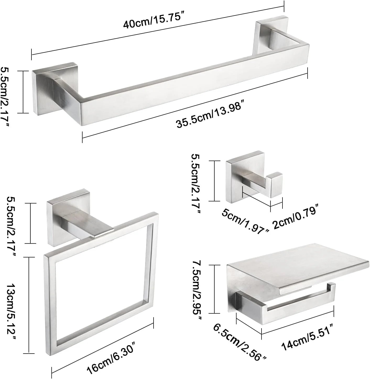 Bathroom Hardware Set Bathroom Accessories Black Robe Hook Towel Rail Bar Rack Bar Shelf Tissue Paper Holder Toothbrush Holder