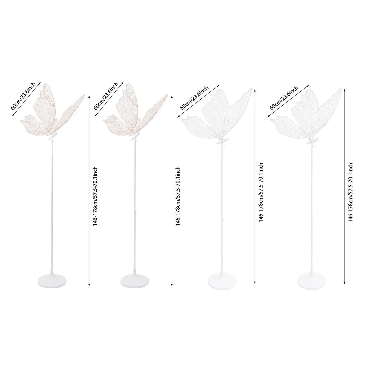 48W LED strip light LED 2pcs Wedding ButterflyFloor Lamp Hanging Light Romantic Hanging Wedding Butterfly Decoration Props