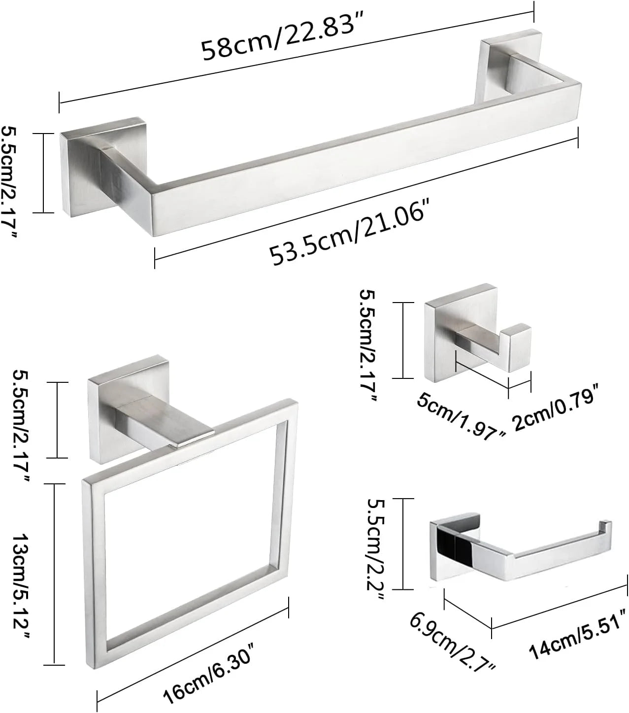 Bathroom Hardware Set Bathroom Accessories Black Robe Hook Towel Rail Bar Rack Bar Shelf Tissue Paper Holder Toothbrush Holder