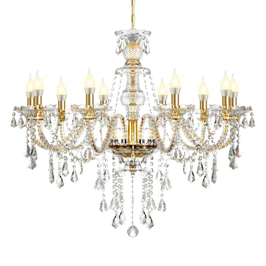 10Arms K9 Crystal Chandelier Adjustable Chain Ceiling Pendant Lamp Modern Lighting For Living Room Bedroom Hall Home Decor